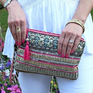 Big Buddah Beaded Clutch